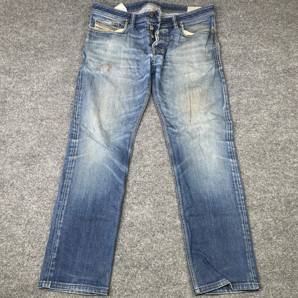 Diesel Safado Mens Regular Slim Straight Jeans Wash 0844C Blue Denim 34x32